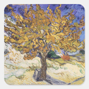 Sticker Carré Mûrier de Vincent van Gogh  , 1889