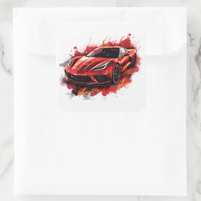 Sticker Carré Muscle Car (Sac)