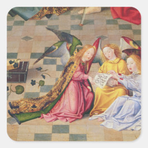 Sticker Carré Musiciens anges du panneau droit du retable