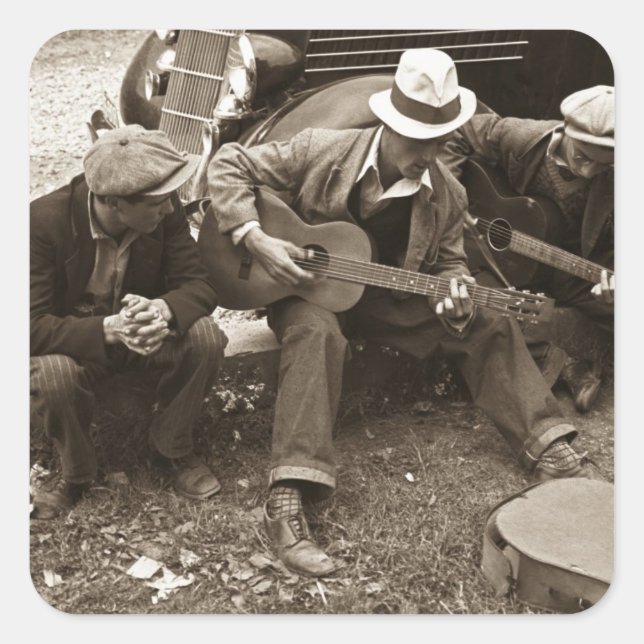 Sticker Carré Musiciens de rue, Maynardville, Tennessee, 1935 (Devant)