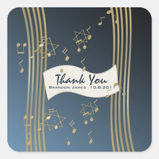 Sticker Carré Musique dans l'air (Devant)