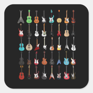 Sticker Carré Musique guitar