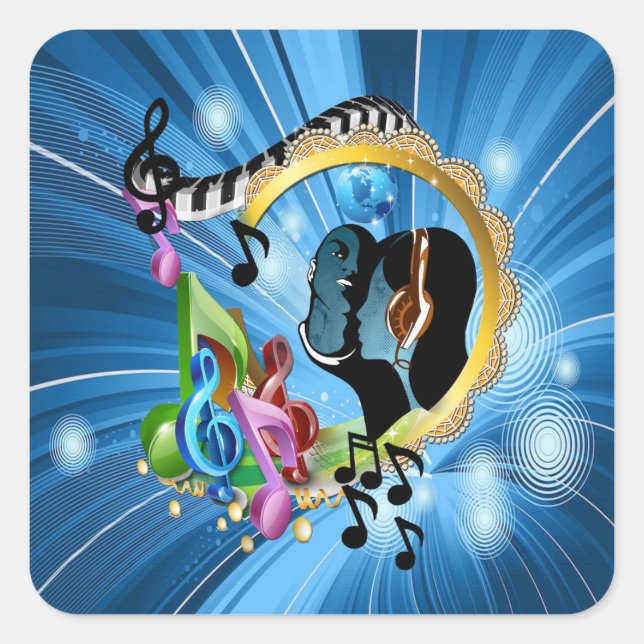 Sticker Carré Musique pour l'âme (Devant)