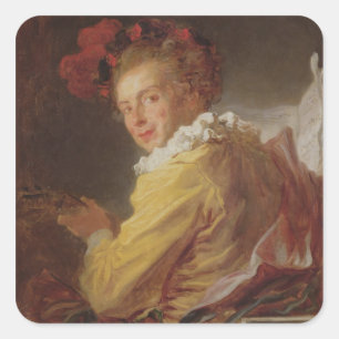 Sticker Carré Musique, un portrait de Monsieur de la Breteche