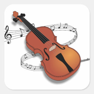 Sticker Carré Musique violon