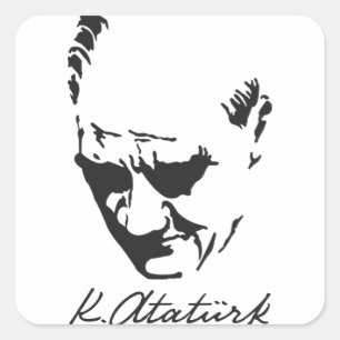 Sticker Carré Mustafa Kemal Ataturk