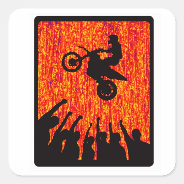 STICKER CARRÉ MX RED FLARES (Devant)