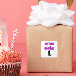 Sticker Carré "My Dog is My Co-Pilot — Design pour les chiens