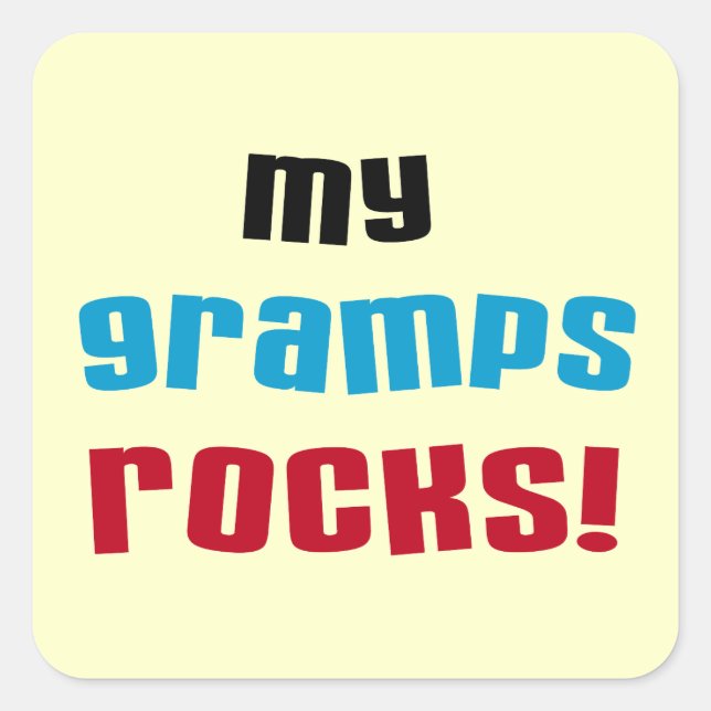 Sticker Carré My Gramps Rocks T-shirts et cadeaux (Devant)