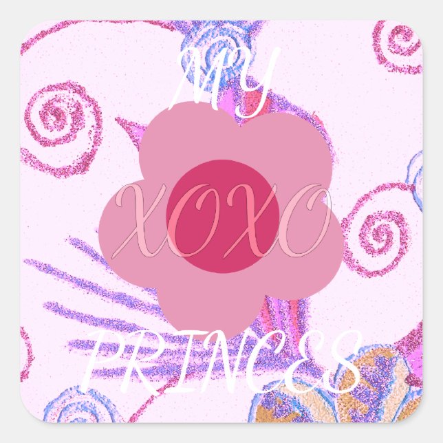 Sticker Carré My Little Princess : Baby Pink Vector Inspirationa (Devant)