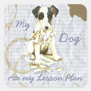 Sticker Carré My Smooth Fox Terrier Ate Mon plan de leçon