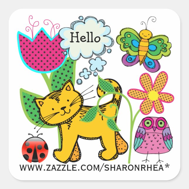 STICKER CARRÉ MY ZAZZLE - SRF (Devant)