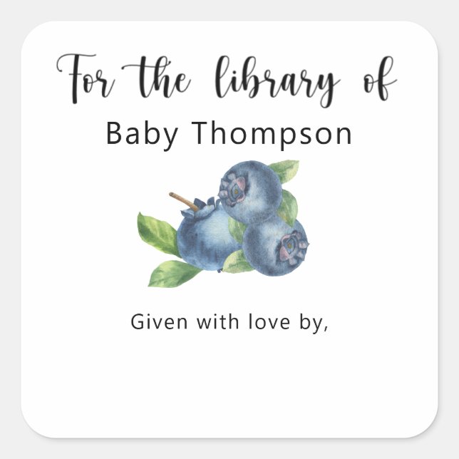 Sticker Carré Myrtille - pour la bibliothèque de (Devant)