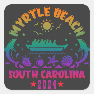 Sticker Carré Myrtle Beach Magie - Aventures en Caroline du Sud