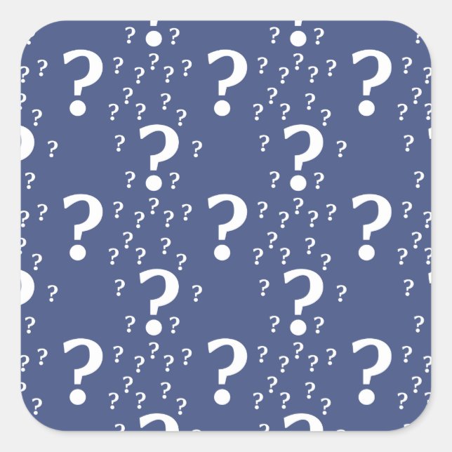 Sticker Carré Mystère question marque énigme puzzle bleu (Devant)