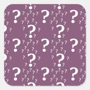 Sticker Carré Mystère question marque énigme puzzle mauve