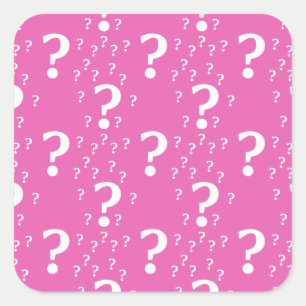 Sticker Carré Mystère question marque énigme puzzle rose