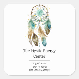 Sticker Carré Mystic Dreamcatcher Spirituel Métaphysique Yoga