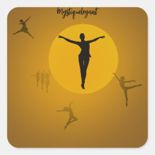 Sticker Carré Mystique Danse Élégante