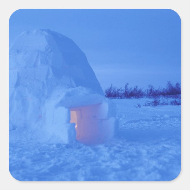 Sticker Carré NA, Canada, Manitoba, Churchill. igloo arctique (Devant)