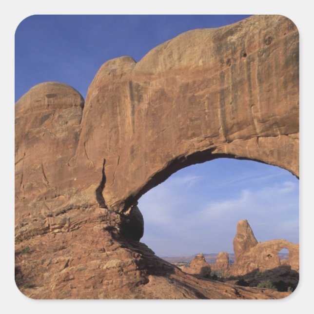 Sticker Carré NA, Utah, Parc national des Arches. Arche double (Devant)