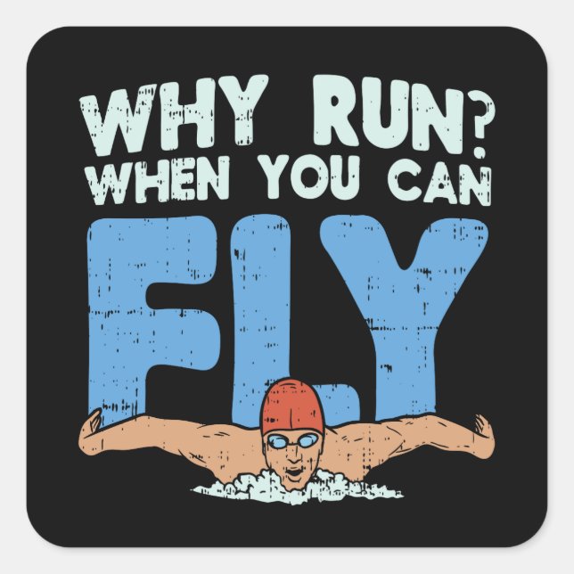 Sticker Carré Nager (Devant)