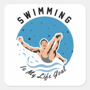 Sticker Carré nager - La natation est mon objectif
