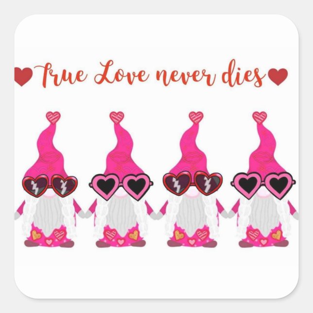 Sticker Carré Naissance de la Saint Valentin (Devant)