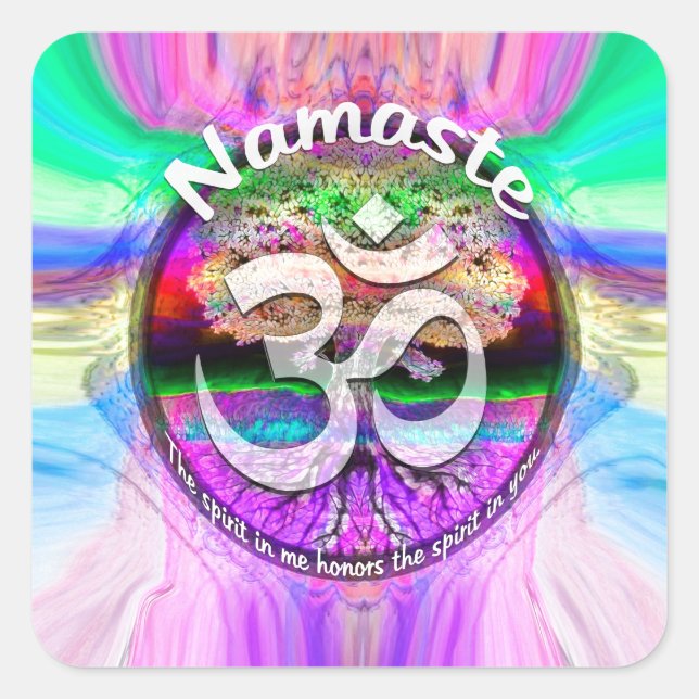 Sticker Carré Namaste (Devant)