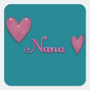 Sticker Carré Nana aux coeurs