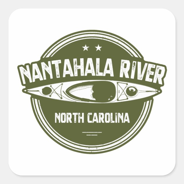 Sticker Carré Nantahala River, Caroline du Nord (Devant)