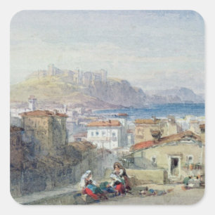 Sticker Carré Naples, 19e siècle; aquarelle;