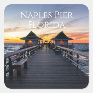 Sticker Carré Naples Pier Floride Plage Océan