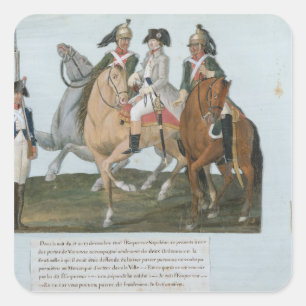 Sticker Carré Napoleon Bonaparte et la sentinelle de Varsovian