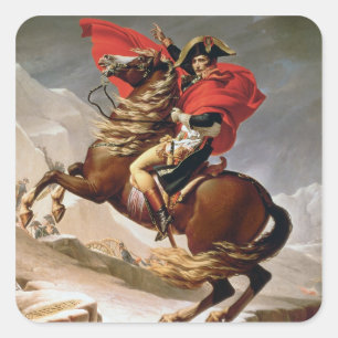 Sticker Carré Napoléon croisant les Alpes, c.1800 (huile sur la