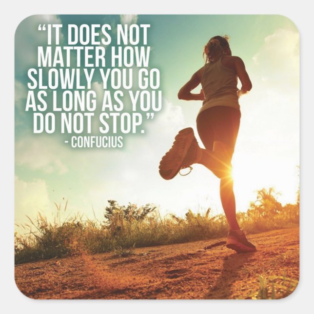 Sticker Carré N'ARRÊTE PAS. Exécution de l'entraînement de marat (Devant)