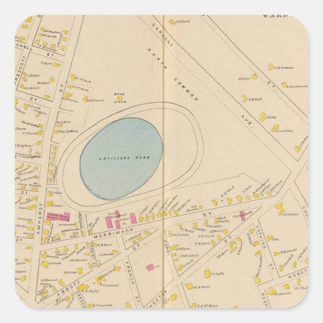 Sticker Carré Nashua, Ward 12, 5 (Devant)