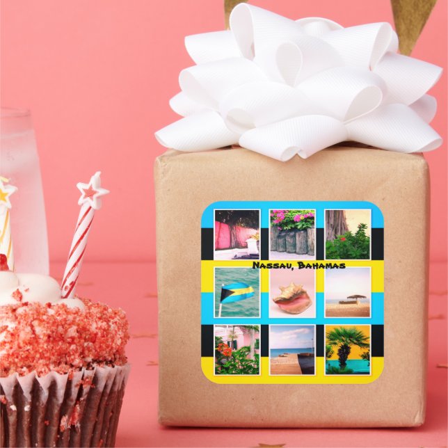 Sticker Carré Nassau, Bahamas (Fête)