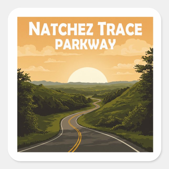Sticker Carré Natchez Trace Parkway Mississippi Paysage (Devant)