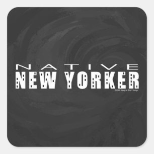 Sticker Carré Natif New Yorkais noir