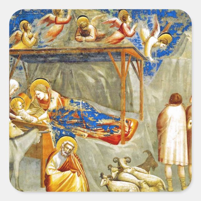 Sticker Carré Nativité Naissance de Jésus (Devant)
