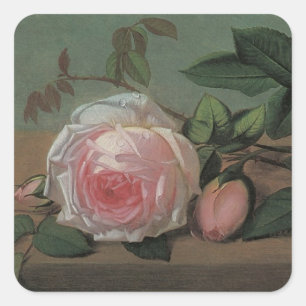 Sticker Carré Nature morte Fleurs sur un rebord par Otto Ottesen