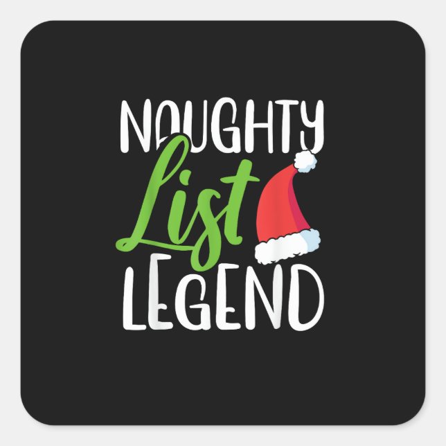 Sticker Carré Naughty Nice Holiday List Funny Seasonal Humor  (Devant)