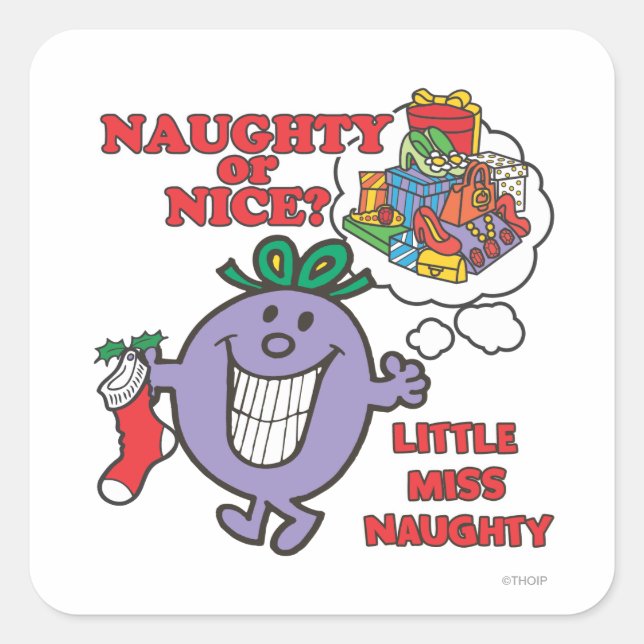 Sticker Carré Naughty Ou Nice ? (Devant)