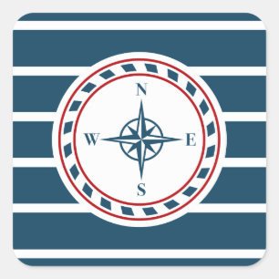 Sticker Carré Nautical design
