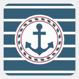 Sticker Carré Nautical design