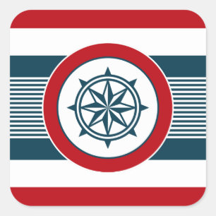 Sticker Carré Nautical design