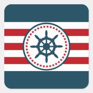 Sticker Carré Nautical design
