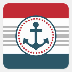 Sticker Carré Nautical design