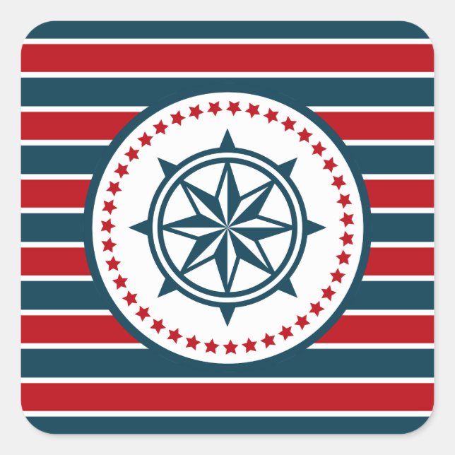 Sticker Carré Nautical design (Devant)